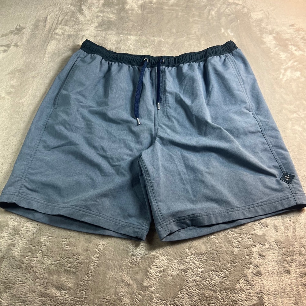 Free Fly Men's XXL Swell Shorts Blue Bamboo Charcoal Stretch Active Swim